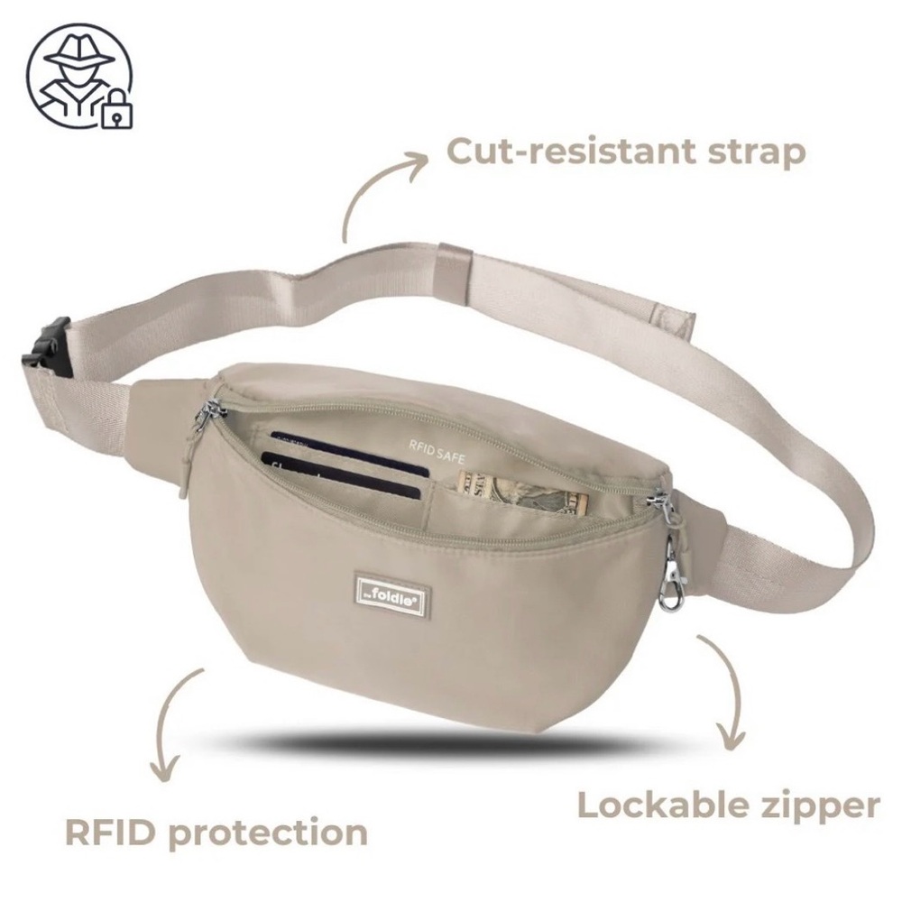 Foldie Beige RFID Women’s Crossbody Bag